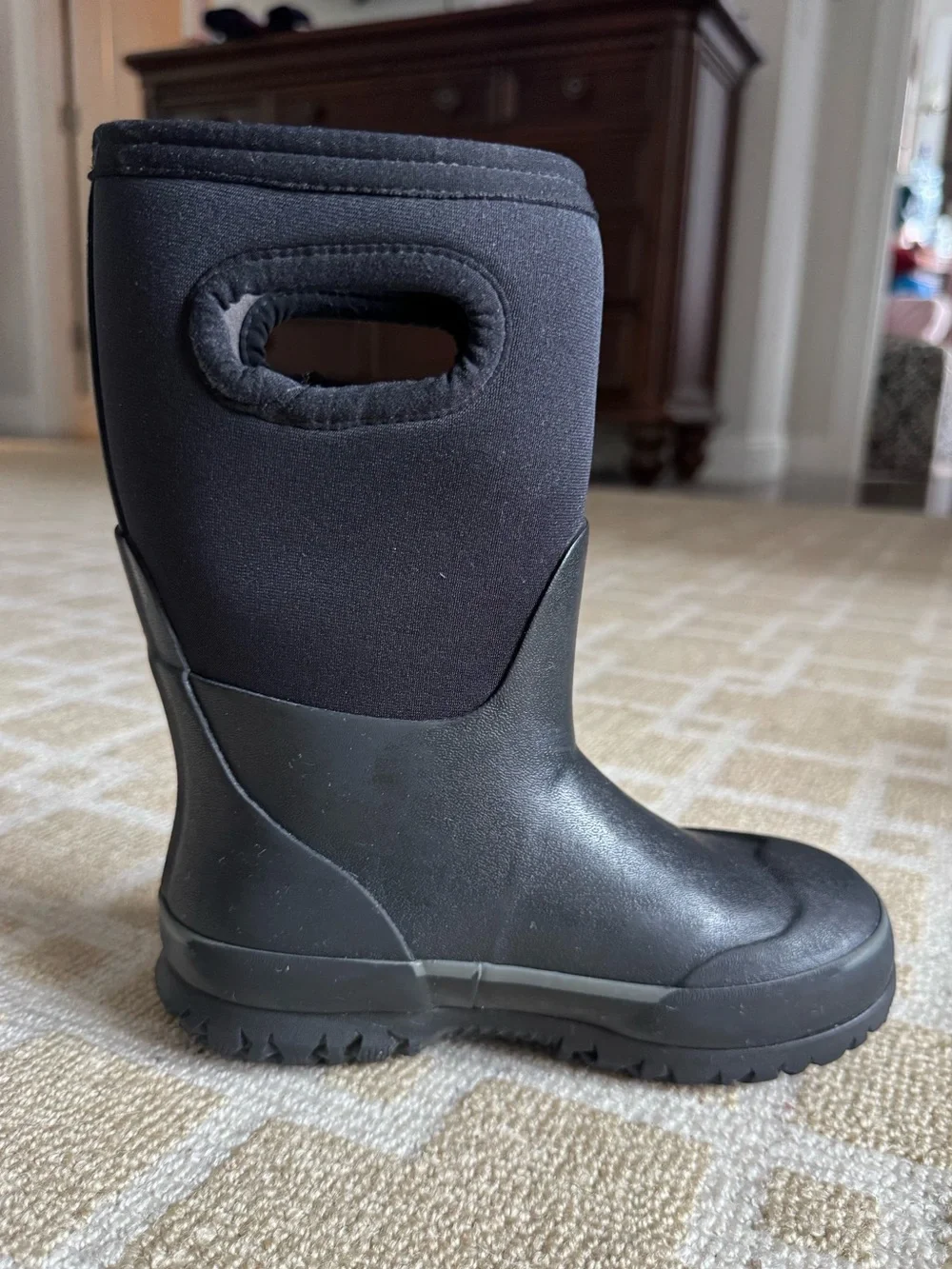 BOGS Kids Grasp Solid Waterproof Insulated Winter Snow Boots Black Size 12